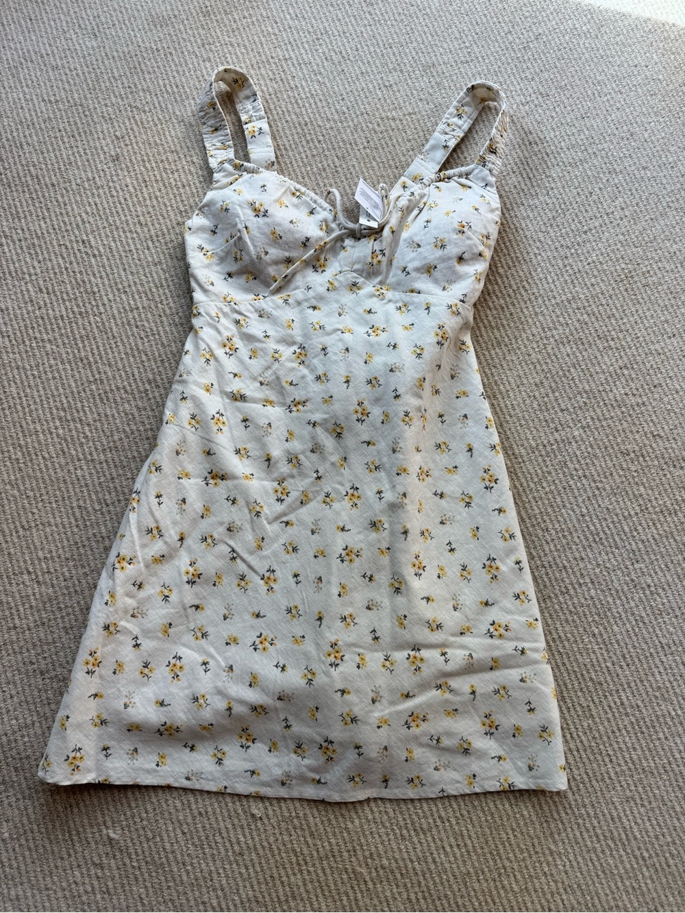 Abercrombie & Fitch Cream Mini Dress with Yellow Floral Print